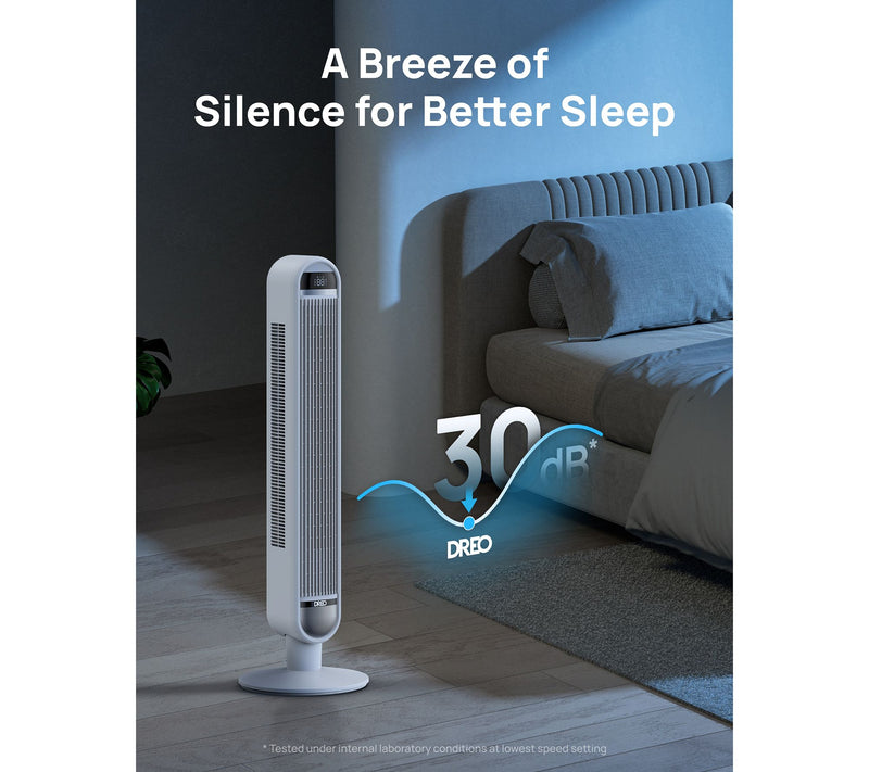 DREO 42" Smart Tower Fan with Remote 6-Speed 90Osc — View 3