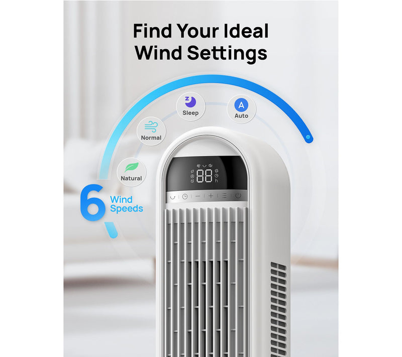 DREO 42" Smart Tower Fan with Remote 6-Speed 90Osc — View 4