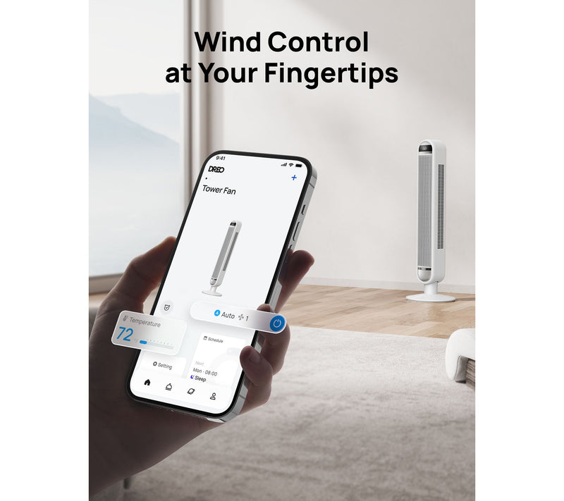 DREO 42" Smart Tower Fan with Remote 6-Speed 90Osc — View 6