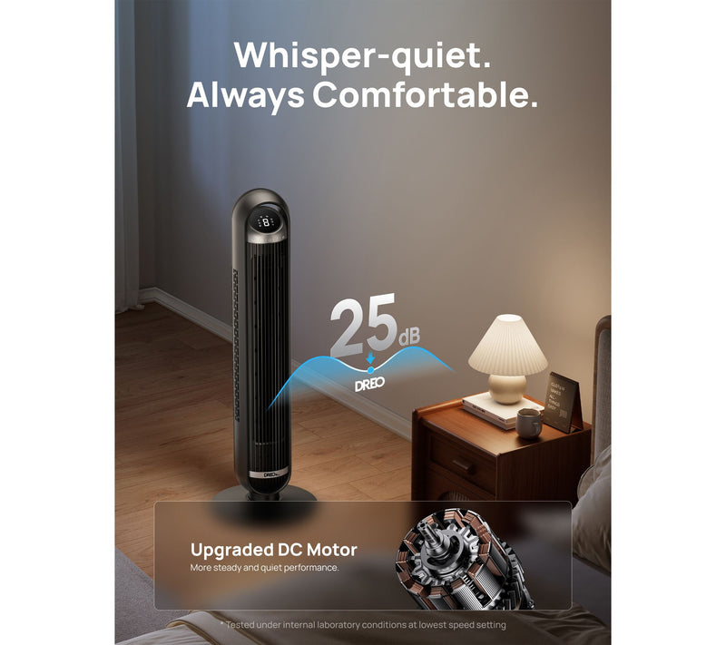 DREO 36" Smart Tower Fan 8-Speed with Remote 25dB Quite — View 4