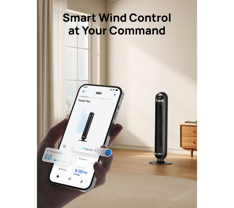 DREO 36" Smart Tower Fan 8-Speed with Remote 25dB Quite — View 5