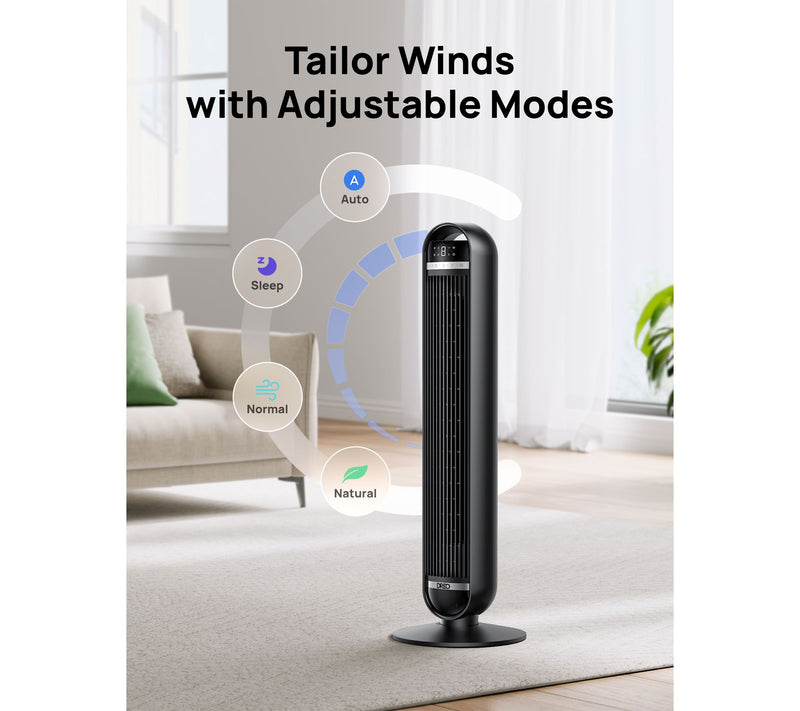DREO 36" Tower Fan 8-Speed 90 Degree Oscillation with Remote — View 4