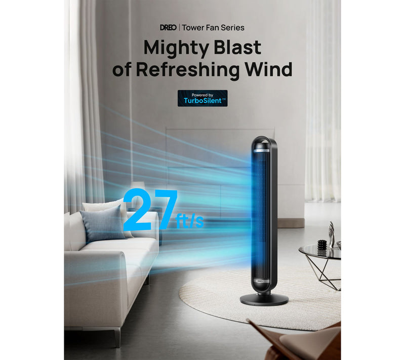 DREO 42" Smart Tower Fan 9-Speed DC Motor withRemote — View 2