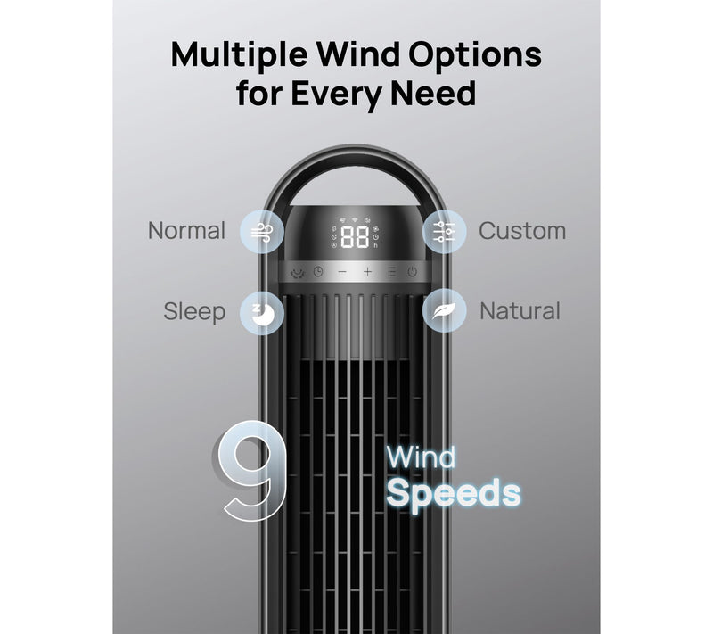 DREO 42" Smart Tower Fan 9-Speed DC Motor withRemote — View 4