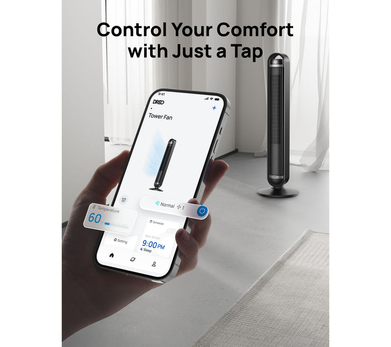 DREO 42" Smart Tower Fan 9-Speed DC Motor withRemote — View 7