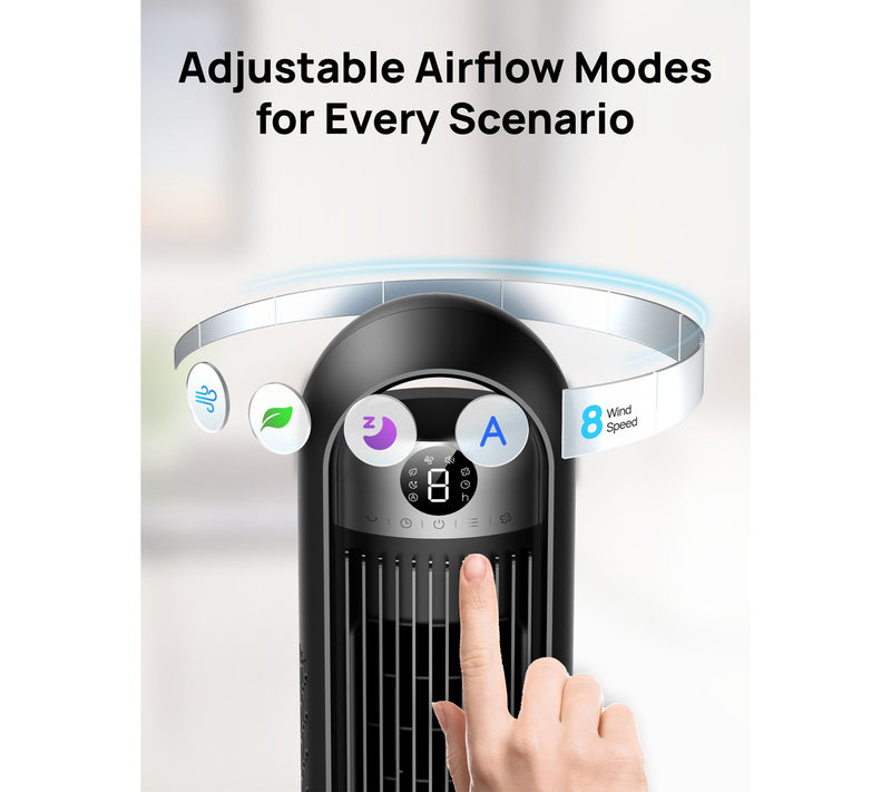 DREO 36" Tower Fan 8-Speed DC Motor 25dB Quite with Remote — View 4