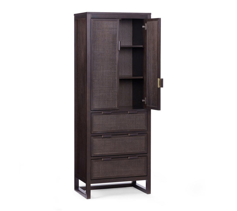 Teamson Home Hatteras Rattan Inlay Linen Cabinet with Drawers — View 2