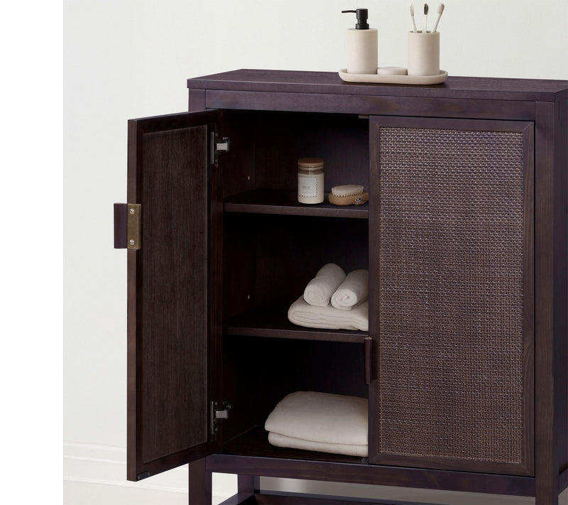 Teamson Home Hatteras Accent Cabinet with 2 Rattan Inlay Doors — View 2
