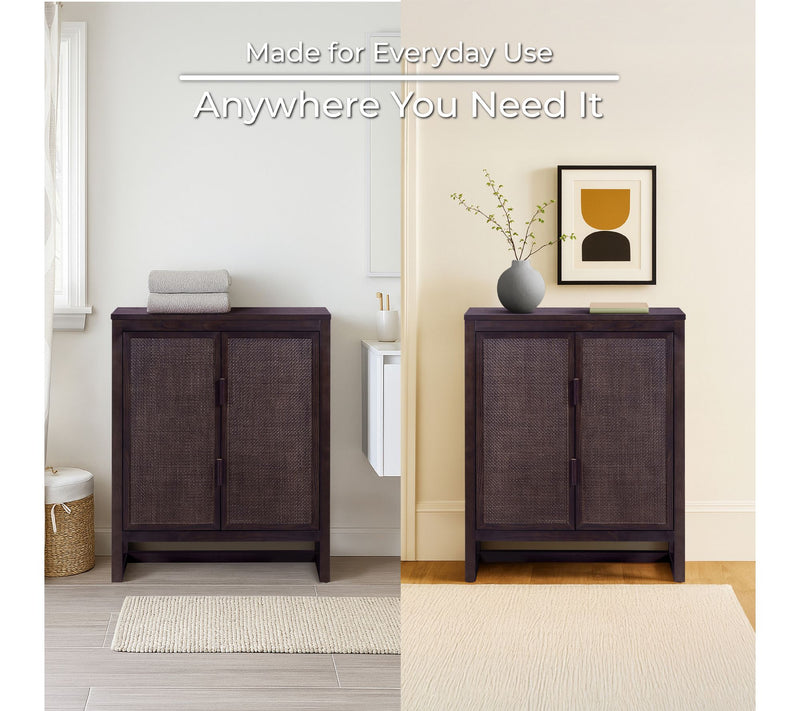 Teamson Home Hatteras Accent Cabinet with 2 Rattan Inlay Doors — View 8