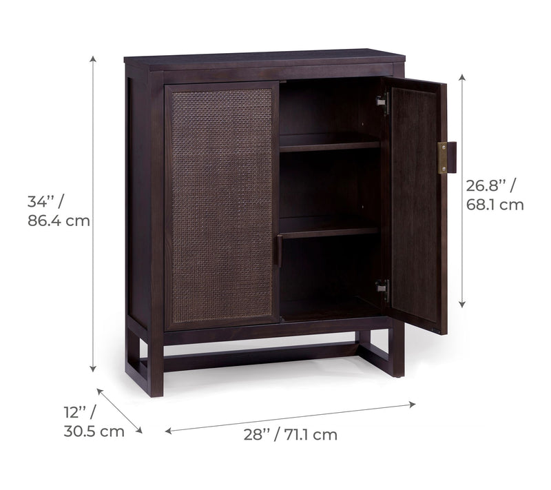 Teamson Home Hatteras Accent Cabinet with 2 Rattan Inlay Doors — View 6