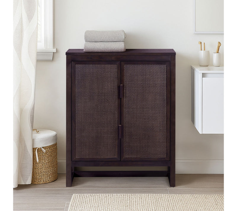 Teamson Home Hatteras Accent Cabinet with 2 Rattan Inlay Doors — View 14