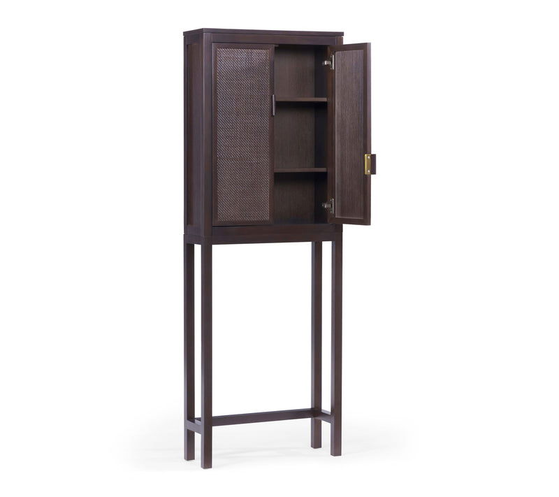Teamson Home Hatteras Over Toilet Cabinet Rattan Inlay Doors — View 4