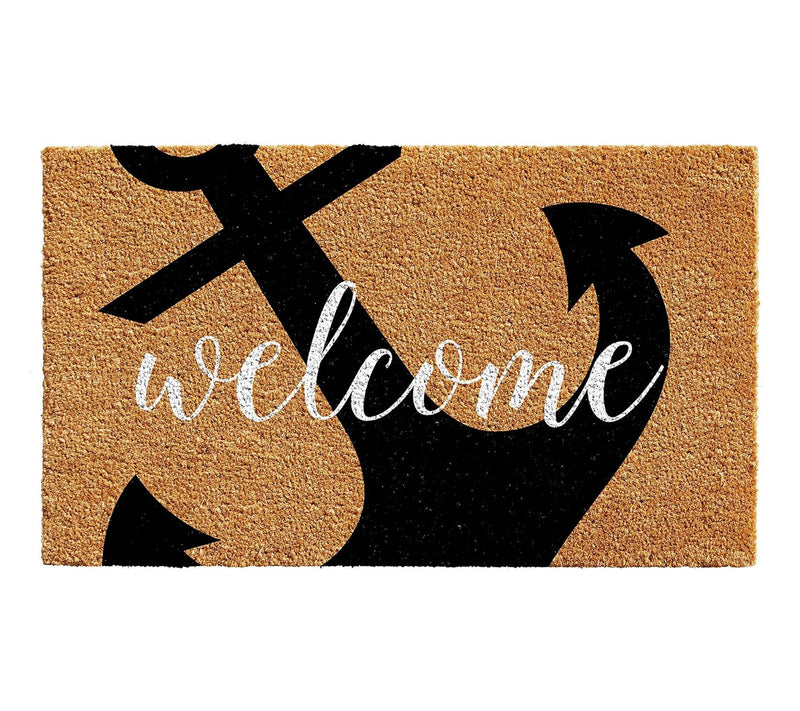 HomeRoots 24" X 36" Natural & Black Anchor Welcome Door Mat — View 3
