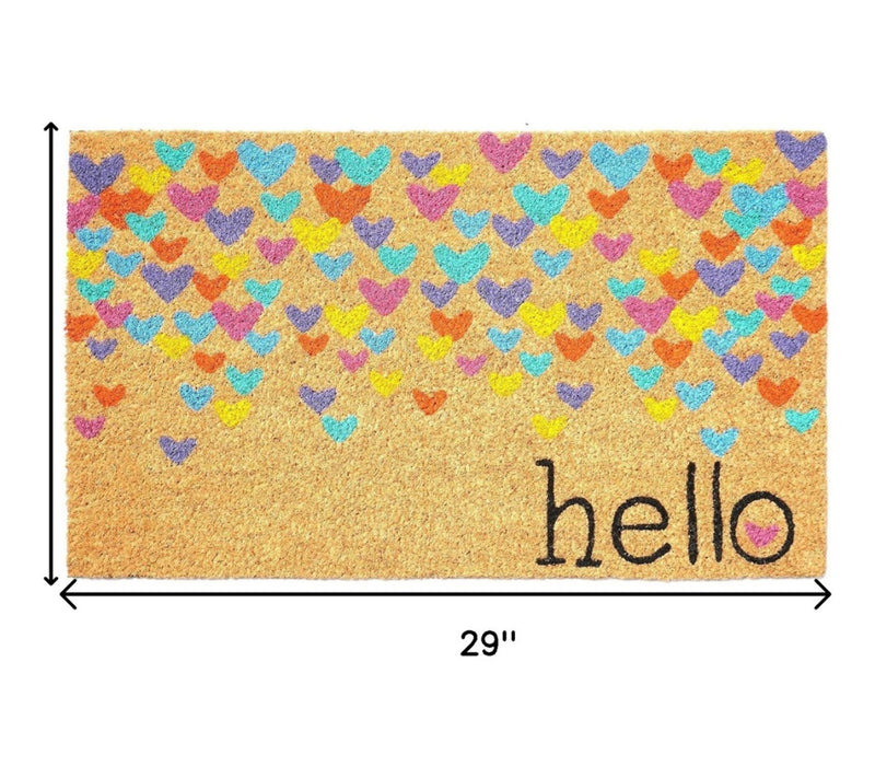 HomeRoots 17" X 29" Multicolor Heart Outdoor Door Mat — View 3