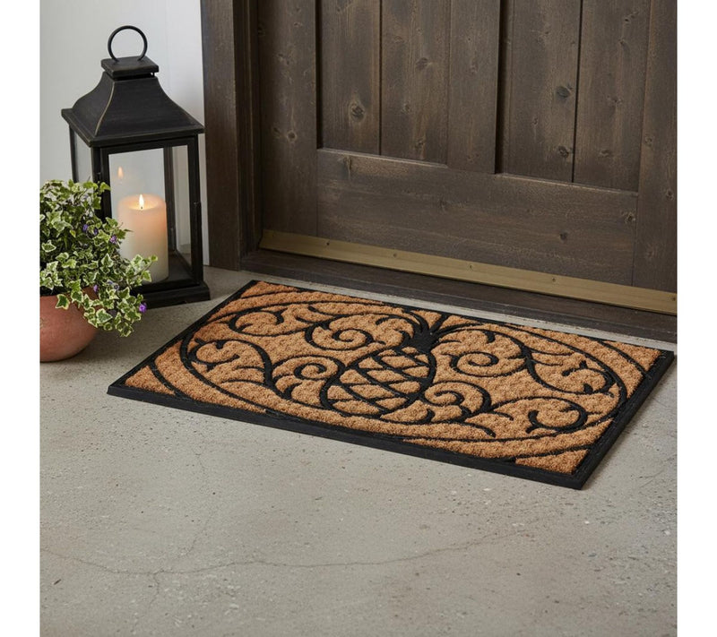 HomeRoots 18" X 30" Black Rubber Pineapple Outdoor Door Mat — View 5