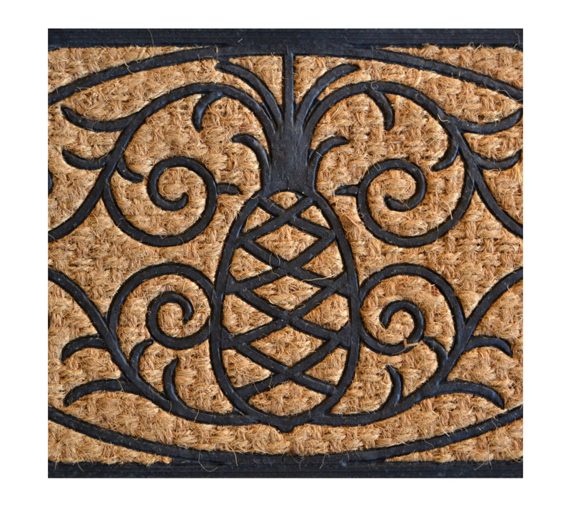 HomeRoots 18" X 30" Black Rubber Pineapple Outdoor Door Mat — View 3