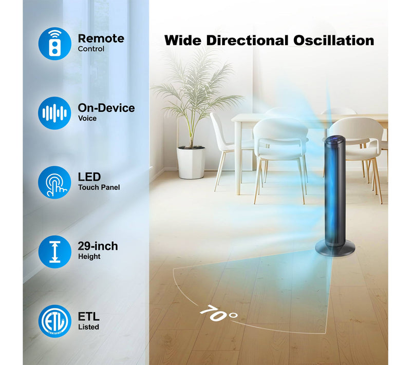 Emerson SmartVoice Tower Fan ES2907R — View 8