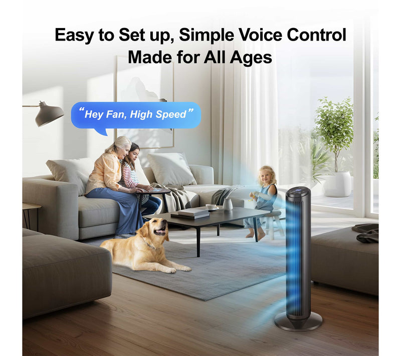 Emerson SmartVoice Tower Fan ES2907R — View 3