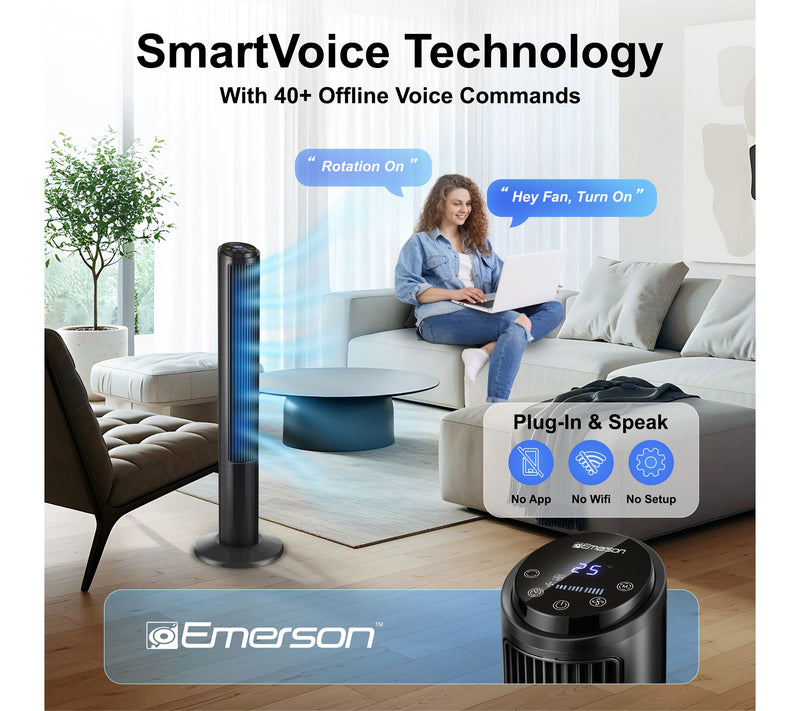 Emerson SmartVoice Tower Fan ES4007R — View 2