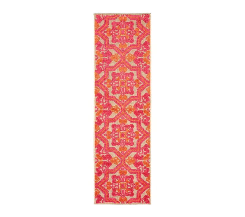 HomeRoots 8' Pink And Orange Moroccan Indoor Outdoor Area Rug — View 2