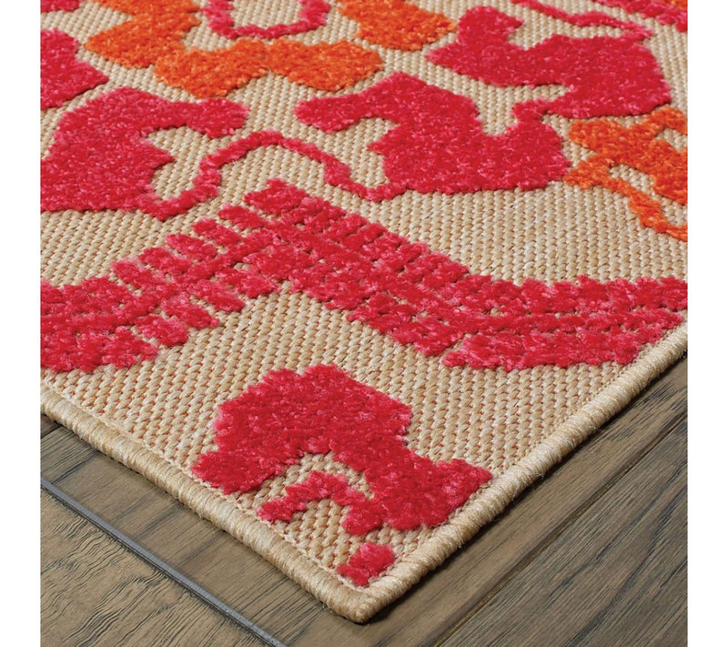 HomeRoots 8' Pink And Orange Moroccan Indoor Outdoor Area Rug — View 4