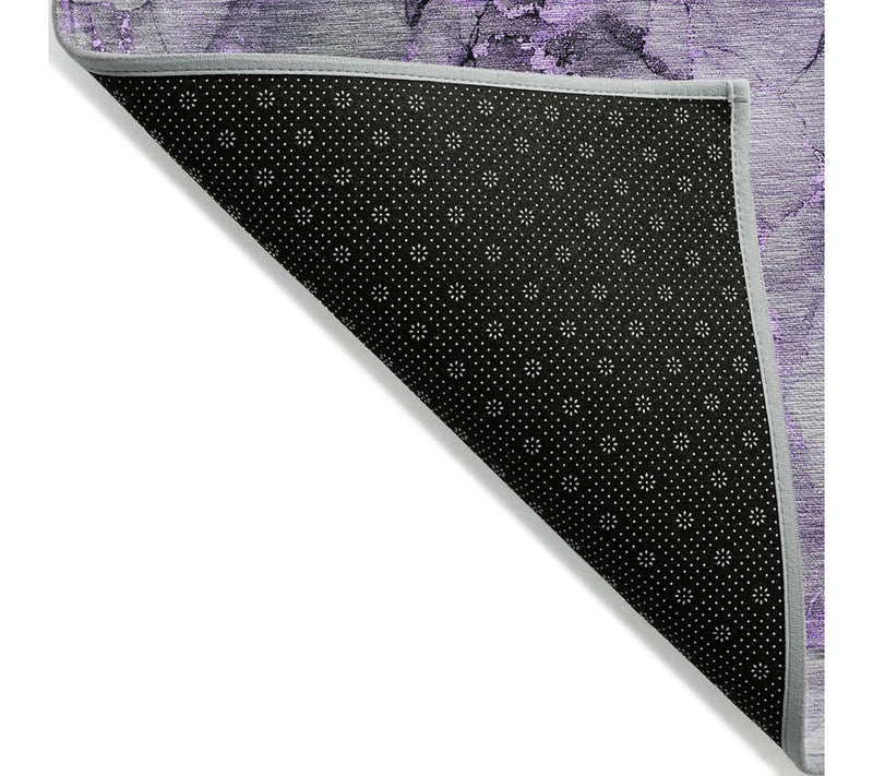 HomeRoots 2' X 3' Purple Abstract Washable Indoor Outdoor Rug — View 3