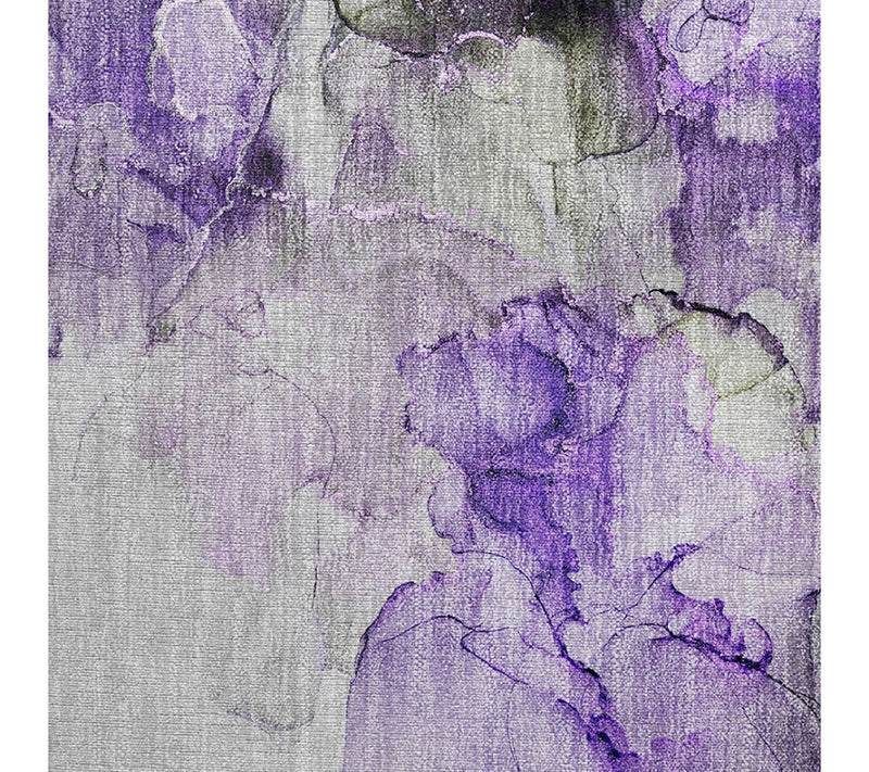 HomeRoots 2' X 3' Purple Abstract Washable Indoor Outdoor Rug — View 2