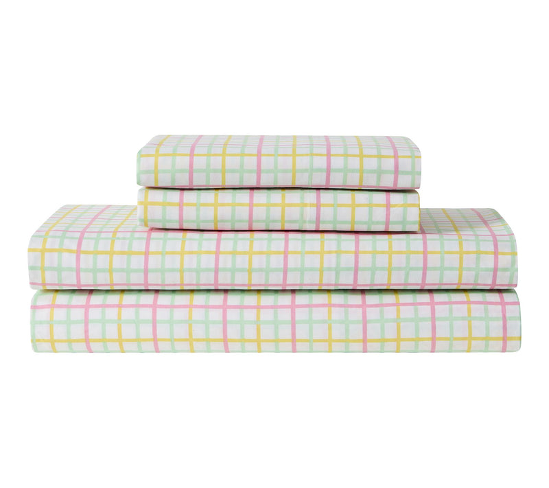 Hallmark Chromatic Grid 3-Pc Microfiber Bed Sheet Set, Queen — View 2