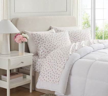 Hallmark Flower Garden 4-Piece Microfiber Bed Sheet Set, Queen