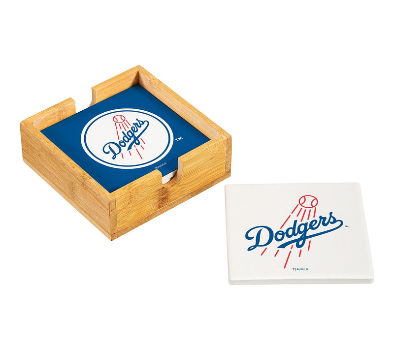 Evergreen 4 Piece MLB Team Ceramic Coaster Setwith Wood Caddy — View 2