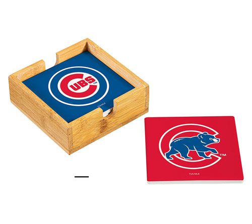 Evergreen 4 Piece MLB Team Ceramic Coaster Setwith Wood Caddy — View 7