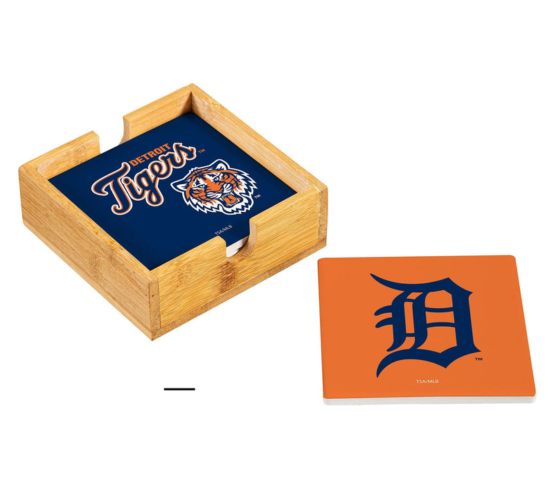Evergreen 4 Piece MLB Team Ceramic Coaster Setwith Wood Caddy — View 23