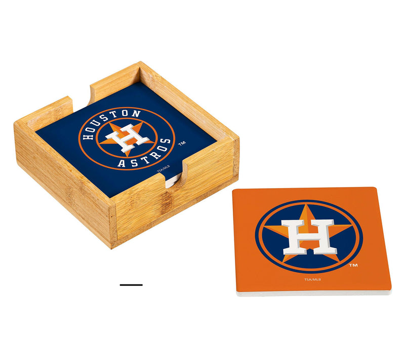 Evergreen 4 Piece MLB Team Ceramic Coaster Setwith Wood Caddy — View 24