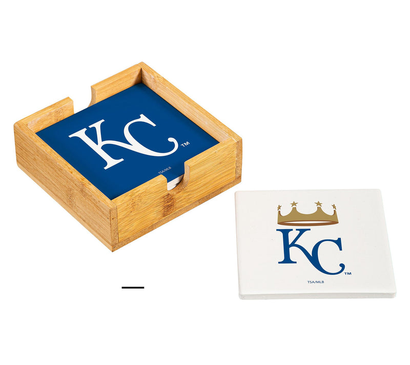 Evergreen 4 Piece MLB Team Ceramic Coaster Setwith Wood Caddy — View 25