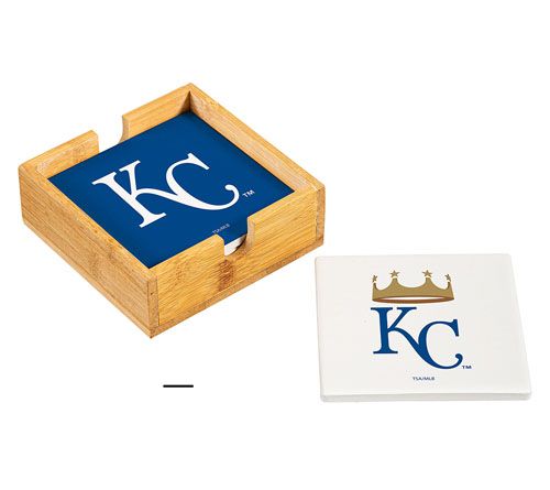 Evergreen 4 Piece MLB Team Ceramic Coaster Setwith Wood Caddy — View 10