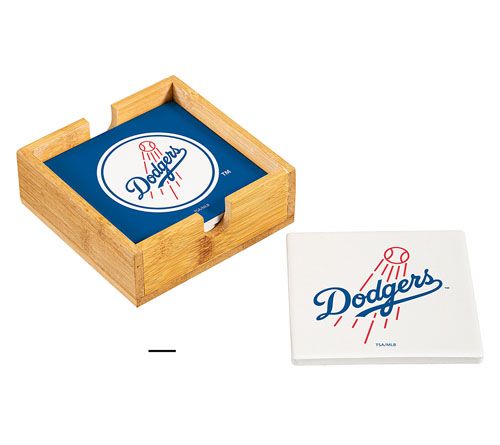 Evergreen 4 Piece MLB Team Ceramic Coaster Setwith Wood Caddy — View 11