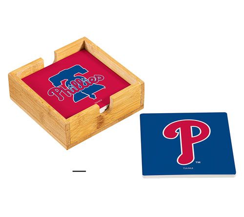 Evergreen 4 Piece MLB Team Ceramic Coaster Setwith Wood Caddy — View 14