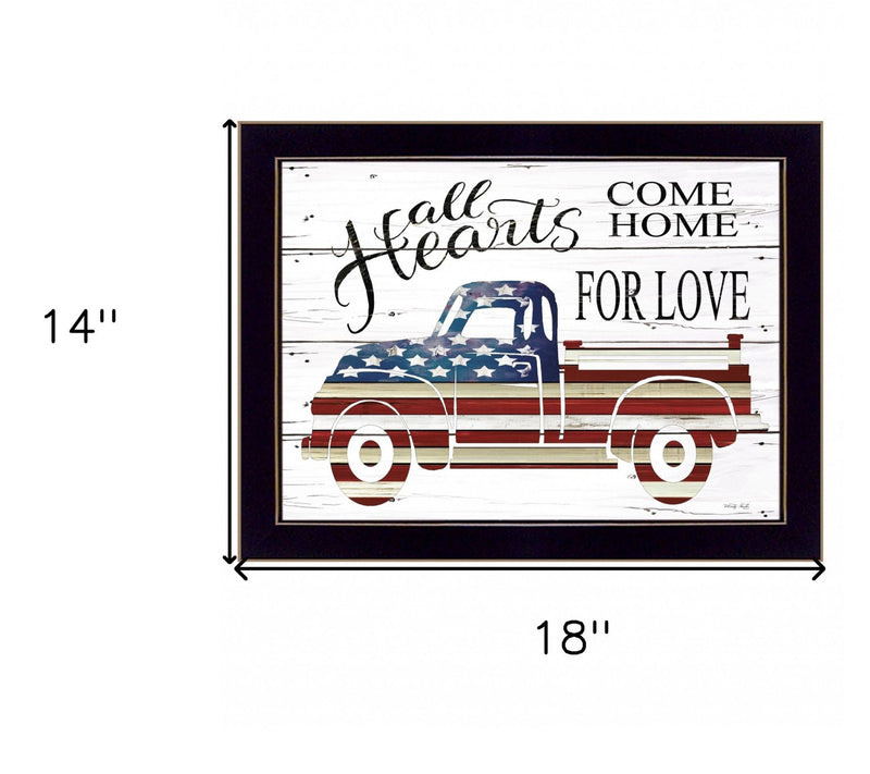 HomeRoots All Hearts Come Home for Love Truck Black Wall Art — View 2