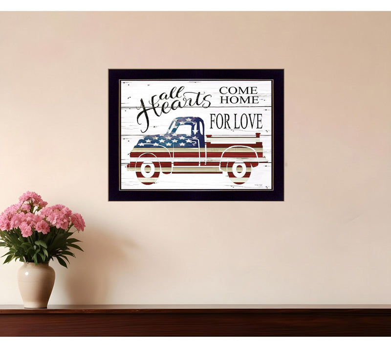 HomeRoots All Hearts Come Home for Love Truck Black Wall Art — View 3