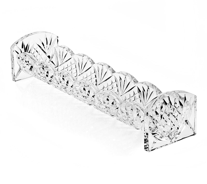 HomeRoots 10" Rectangular Cut Crystal Cracker Tray — Main view