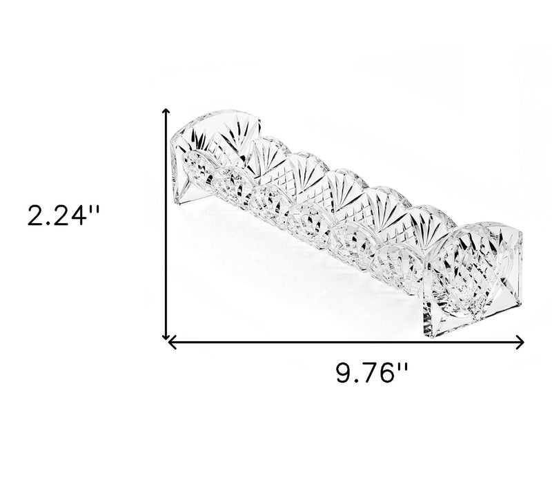 HomeRoots 10" Rectangular Cut Crystal Cracker Tray — View 2