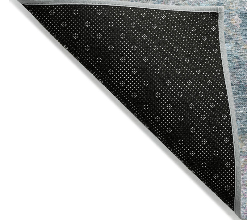 HomeRoots 3' X 5' Blue And Pink Medallion Washable Outdoor Rug — View 4