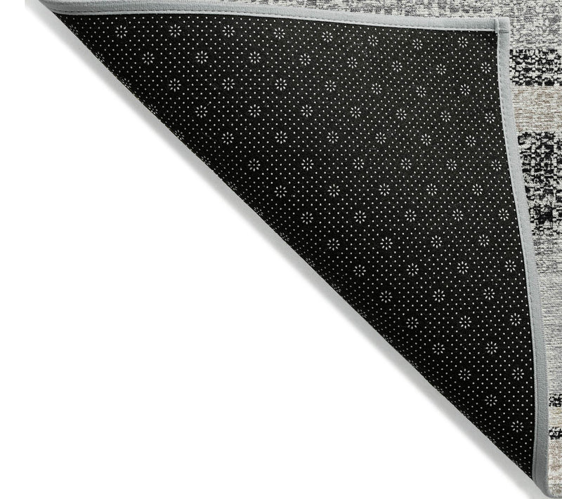 HomeRoots 3' X 5' Black Silver Striped WashableOutdoor Rug — View 4