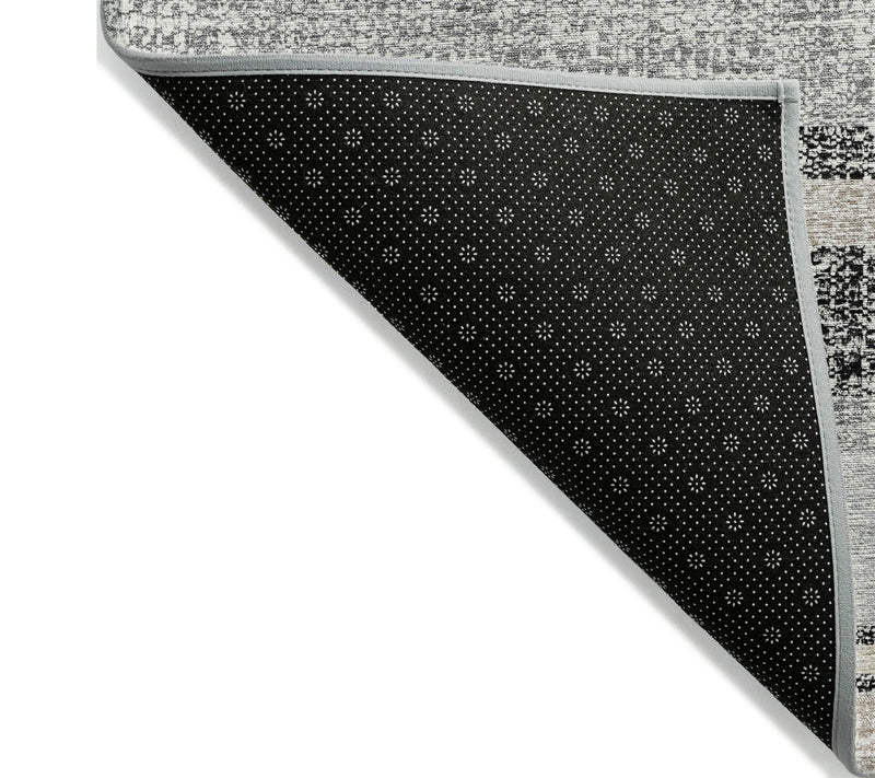 HomeRoots 5' X 8' Black Silver Striped WashableOutdoor Rug — View 3