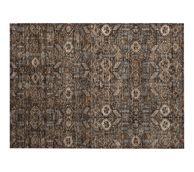 HomeRoots 2' X 3' Brown Tribal Washable IndoorOutdoor Rug — Main view