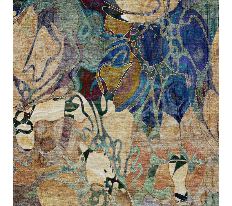 HomeRoots 5' X 8' Beige and Blue Abstract Washable Outdoor Rug — View 6