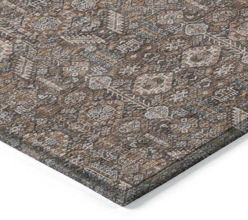 HomeRoots 3' X 5' Chocolate Tribal Washable Outdoor Rug — View 4