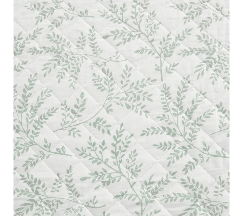 Martha Stewart Murray Leaves White/Green CottonQN Quilt Set — View 6