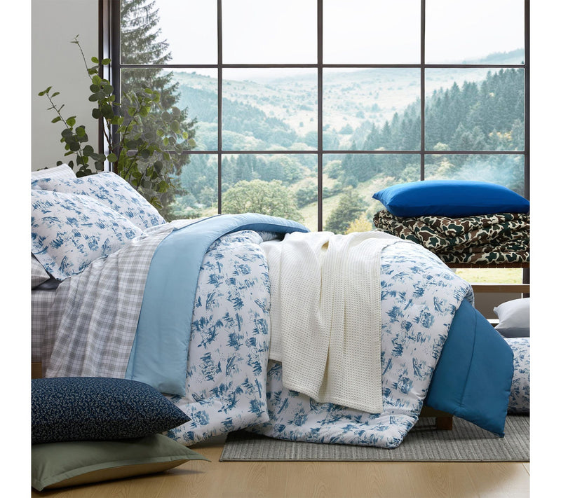 Eddie Bauer Fish Town Toile White/Blue Queen Comforter Set — View 8