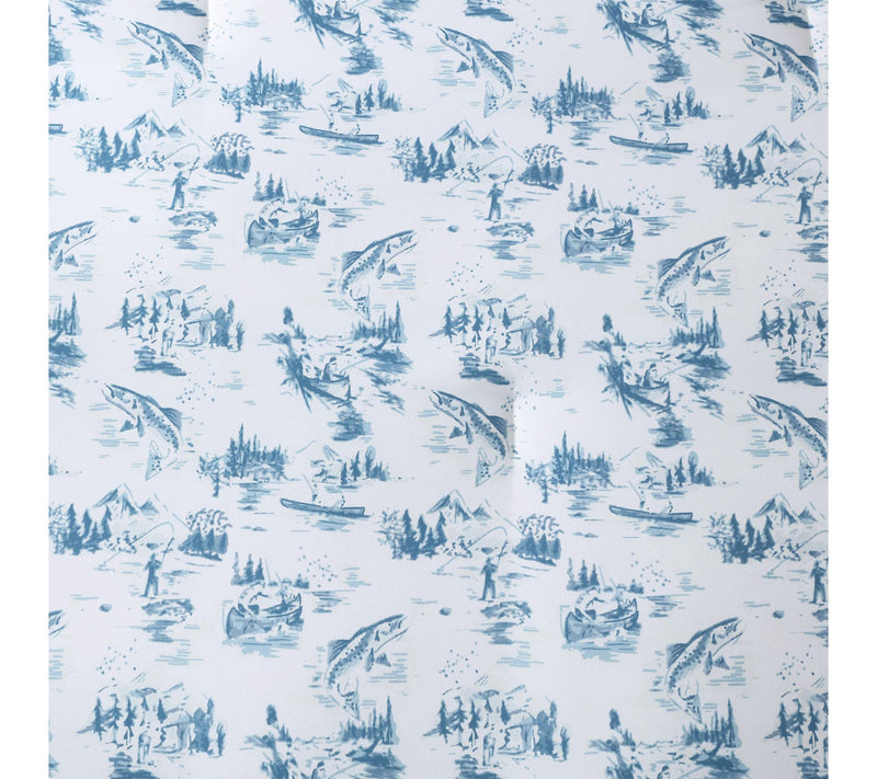 Eddie Bauer Fish Town Toile White/Blue Queen Comforter Set — View 6